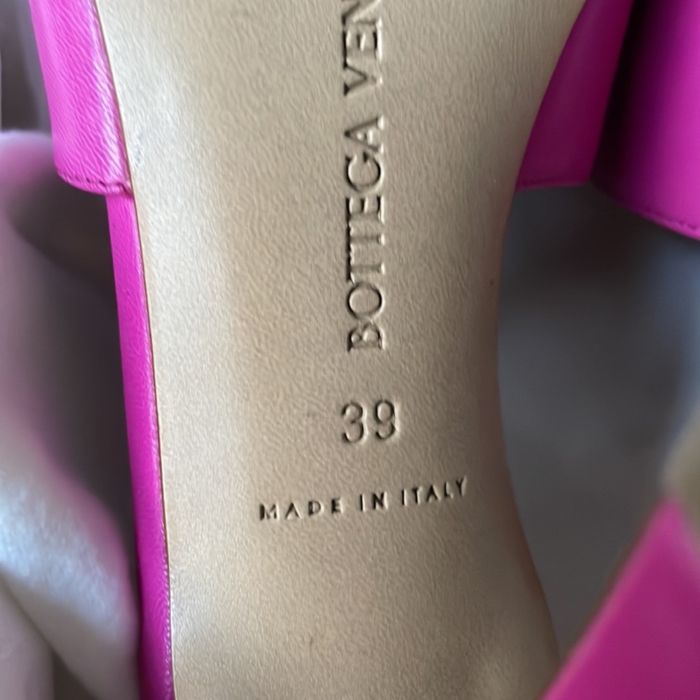 Bottega veneta pink leather nappa hollyhock pink sandal lounge sz 39 - Picture 8 of 9